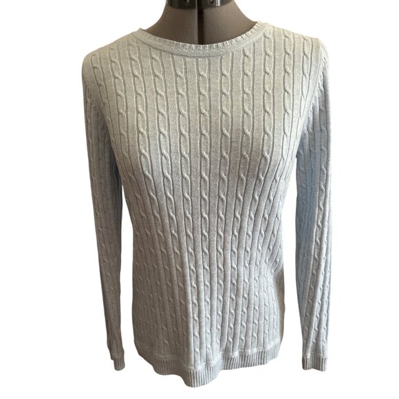 Croft & Barrow Light Blue Cable Knit Sweater Womens Size Small - Picture 1 of 6
